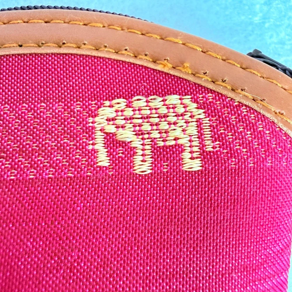 Thailand Souvenir Coin Purse Women OS Pink Elephant Woven Keychain Pouch